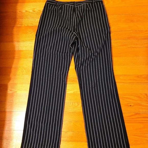 💚 Vintage Reitman's Black & White Wide Legged Striped Pants Size 5 - Picture 2 of 5